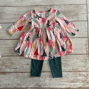 Hanna Andersson Holiday Christmas Dress & Legging Set